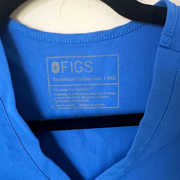 Figs Royal Blue V-Neck Scrub Top - Picture 2 of 5